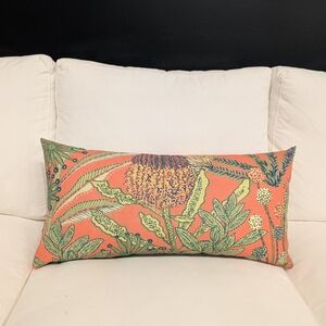 Floral Orange Decorative Pillow